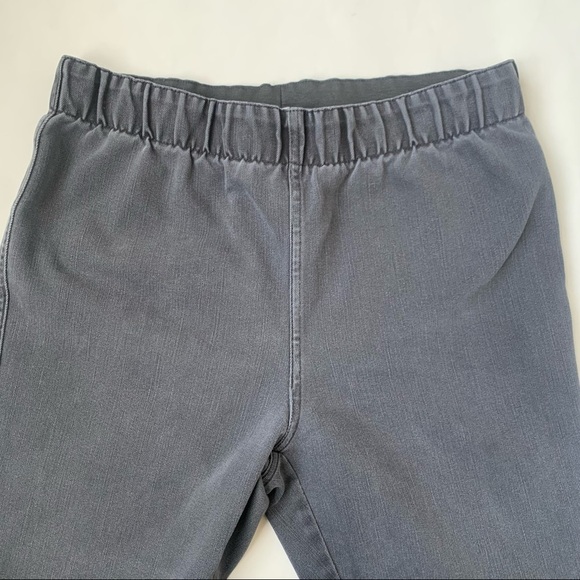 Soft Surroundings Bootcut/ Flare Jean Legging Faded Black/Grey Elastic Waist L - Picture 4 of 8